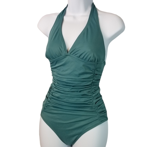 J. Crew ruched halter one piece swimsuit - Picture 5 of 8